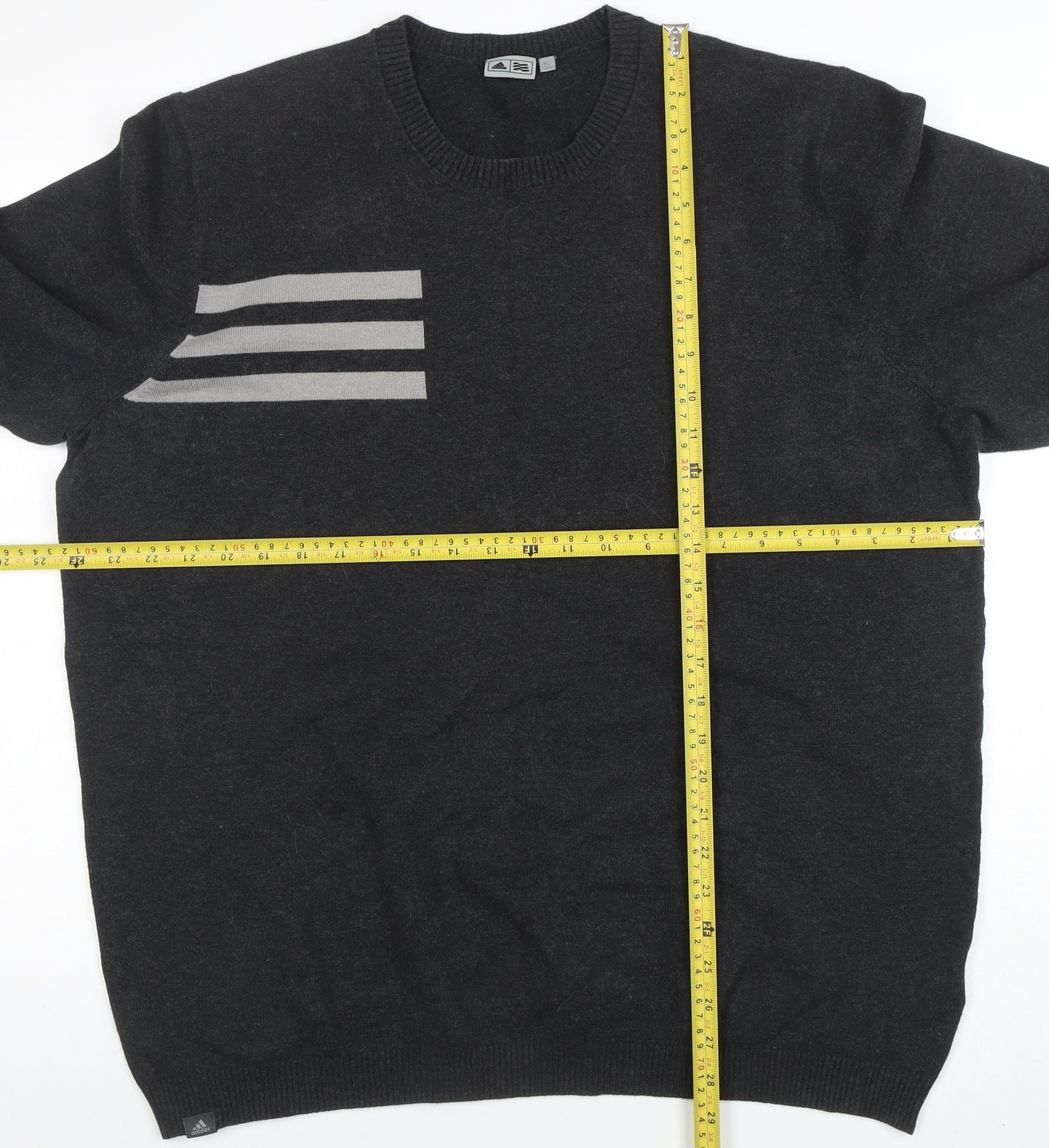 Adidas Men's Black XL Crew Neck Pullover Jumper Classic Knit