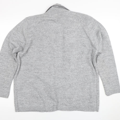ENVY US Women’s Grey Knit Long Sleeve Open Cardigan 2XL