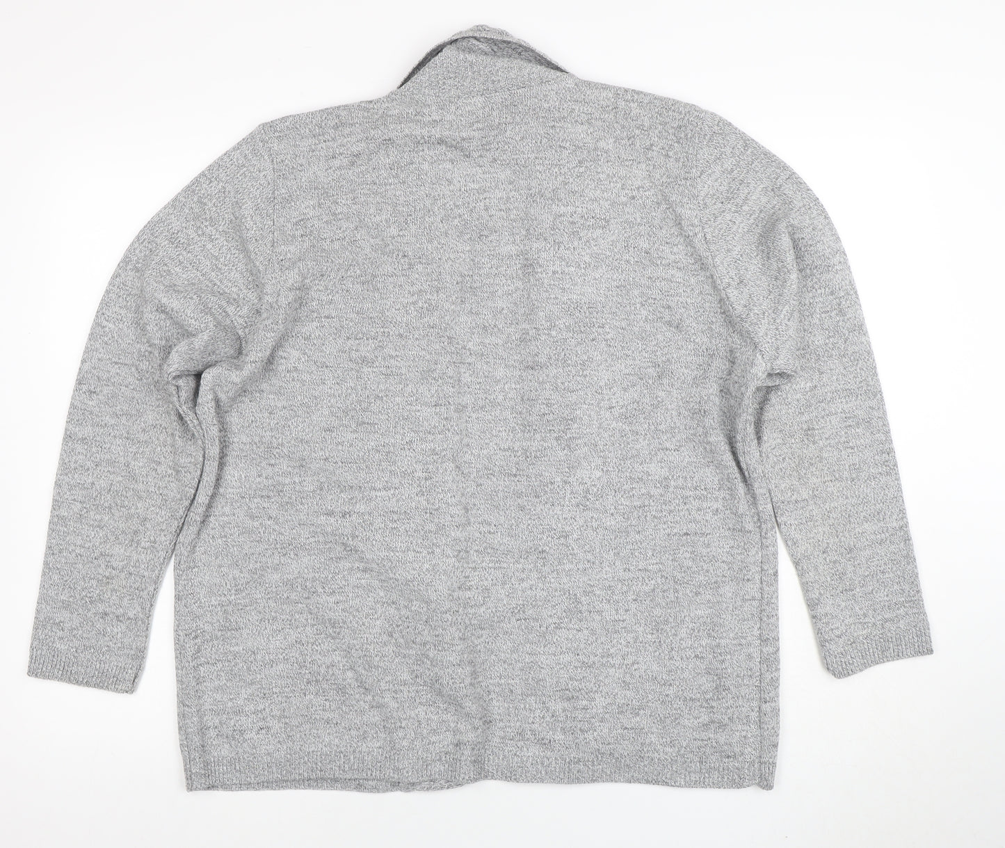 ENVY US Women’s Grey Knit Long Sleeve Open Cardigan 2XL