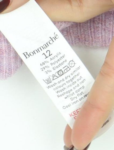 Bonmarché Womens Pink Fair Isle Knit Jumper Size 12