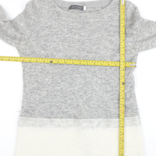 Mint Velvet Womens Grey Wool Blend Bell Sleeve Jumper Size 10