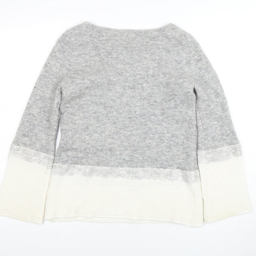 Mint Velvet Womens Grey Wool Blend Bell Sleeve Jumper Size 10