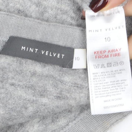 Mint Velvet Womens Grey Wool Blend Bell Sleeve Jumper Size 10