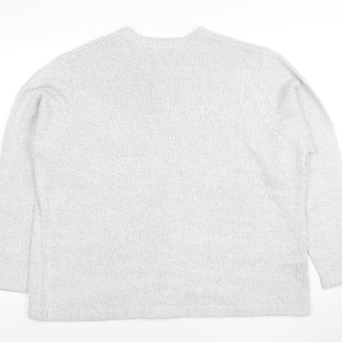 Honor Millburn Women's Grey Acrylic Cable Knit Cardigan XL