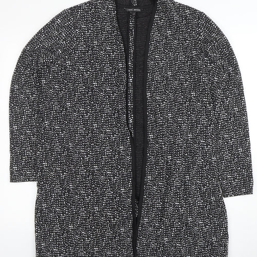 Next Petite Women's Black Geometric Open Long Sleeve Cardigan Size 18