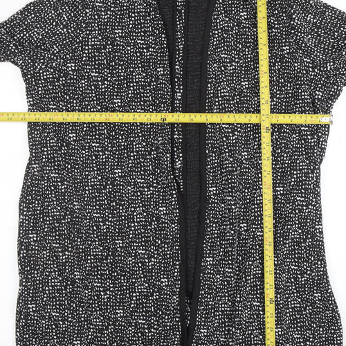 Next Petite Women's Black Geometric Open Long Sleeve Cardigan Size 18
