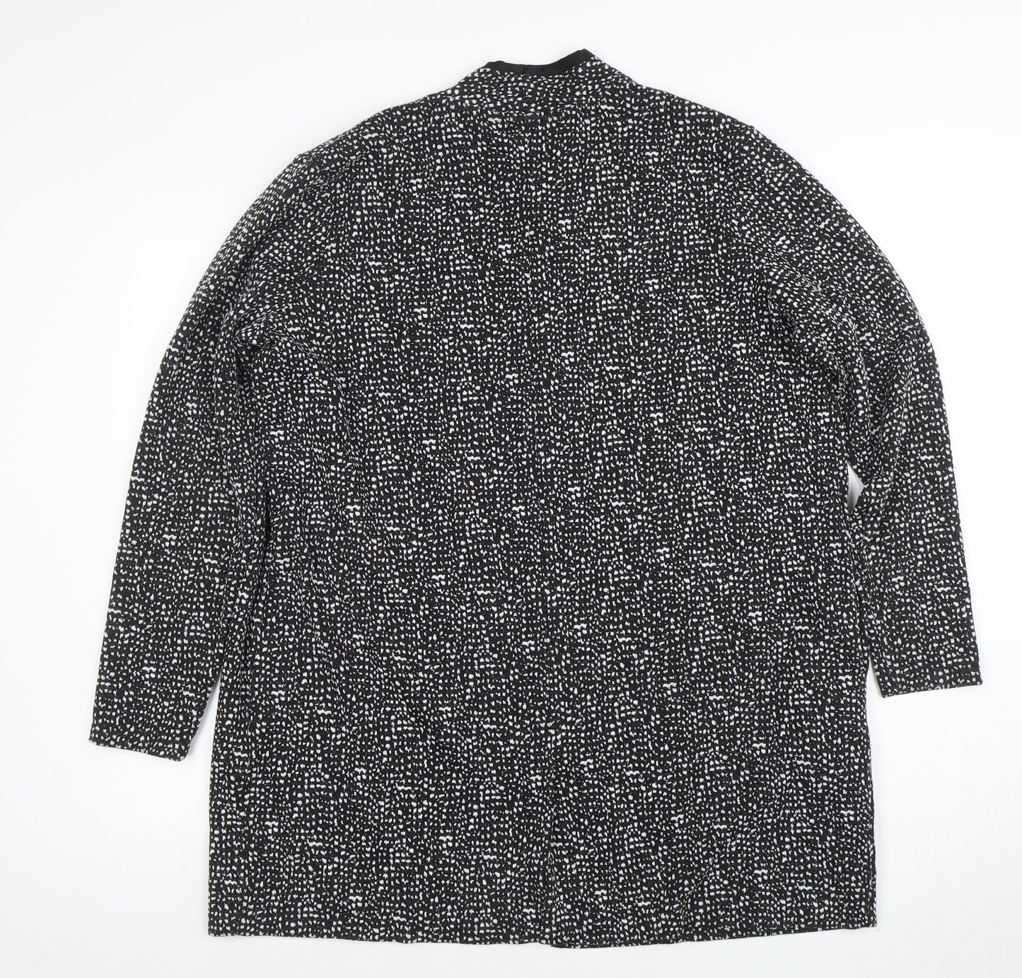 Next Petite Women's Black Geometric Open Long Sleeve Cardigan Size 18
