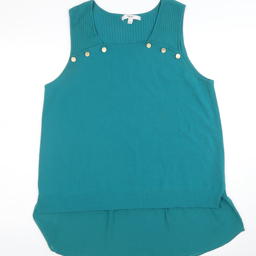 Next Women Green Sleeveless Knit Tank Top Size L