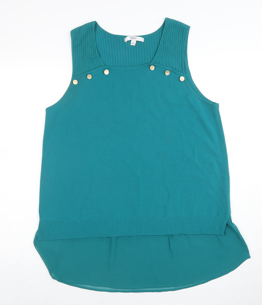 Next Women Green Sleeveless Knit Tank Top Size L