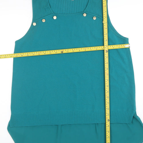 Next Women Green Sleeveless Knit Tank Top Size L