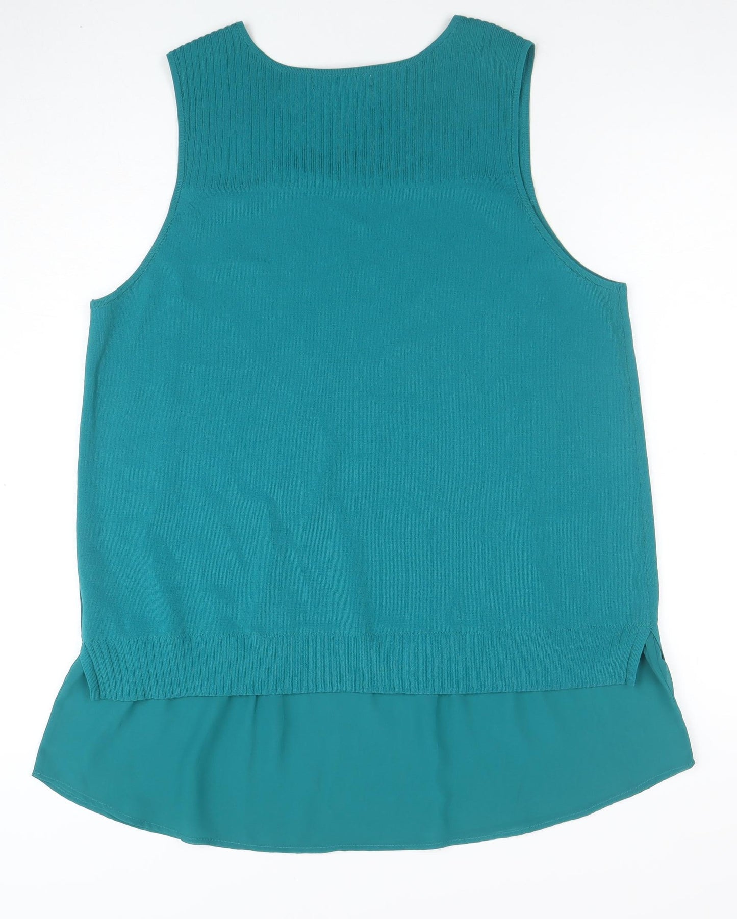 Next Women Green Sleeveless Knit Tank Top Size L