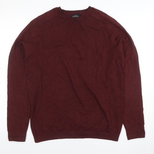 Next Men's Red Cotton Crew Neck Jumper Size M Regular Fit