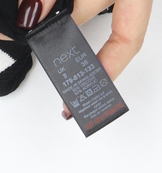 Next Womens Black V-Neck Long Sleeve Knit Top Size 8