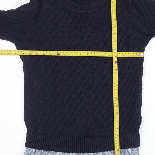 Next Women Blue Cable-Knit Pullover Jumper Size 14