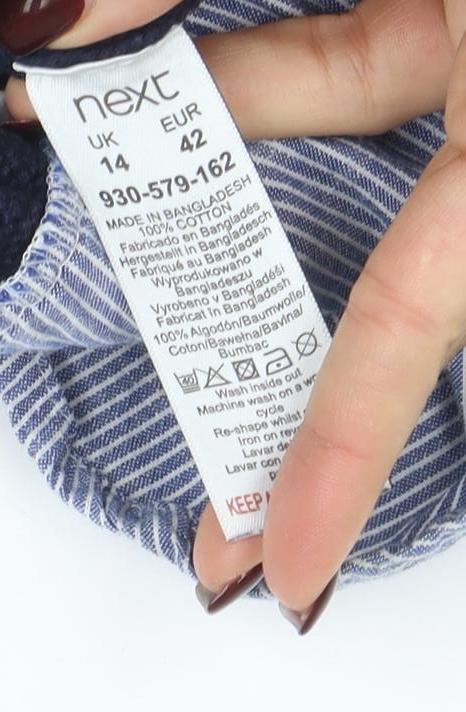 Next Women Blue Cable-Knit Pullover Jumper Size 14