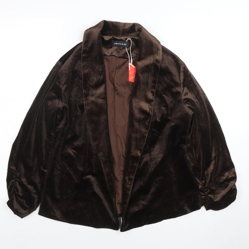 Mint Limit Women’s Brown Velvet Open Front Blazer Size L