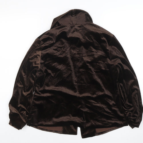 Mint Limit Women’s Brown Velvet Open Front Blazer Size L