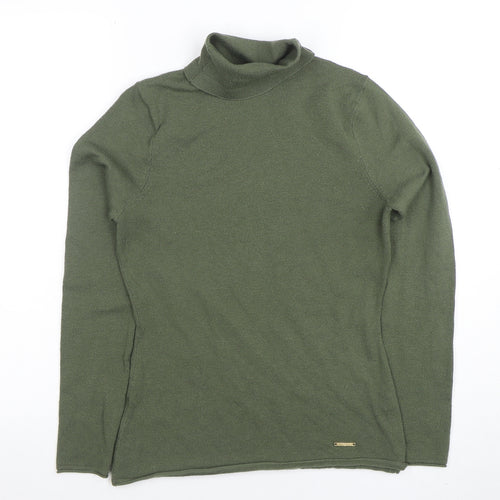 River Island Women's Green Roll Neck Long Sleeve Knit Top Size 10