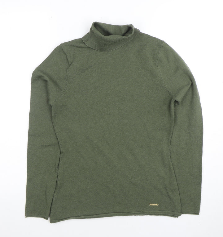 River Island Women's Green Roll Neck Long Sleeve Knit Top Size 10