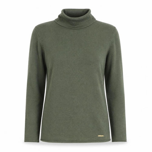 River Island Women's Green Roll Neck Long Sleeve Knit Top Size 10