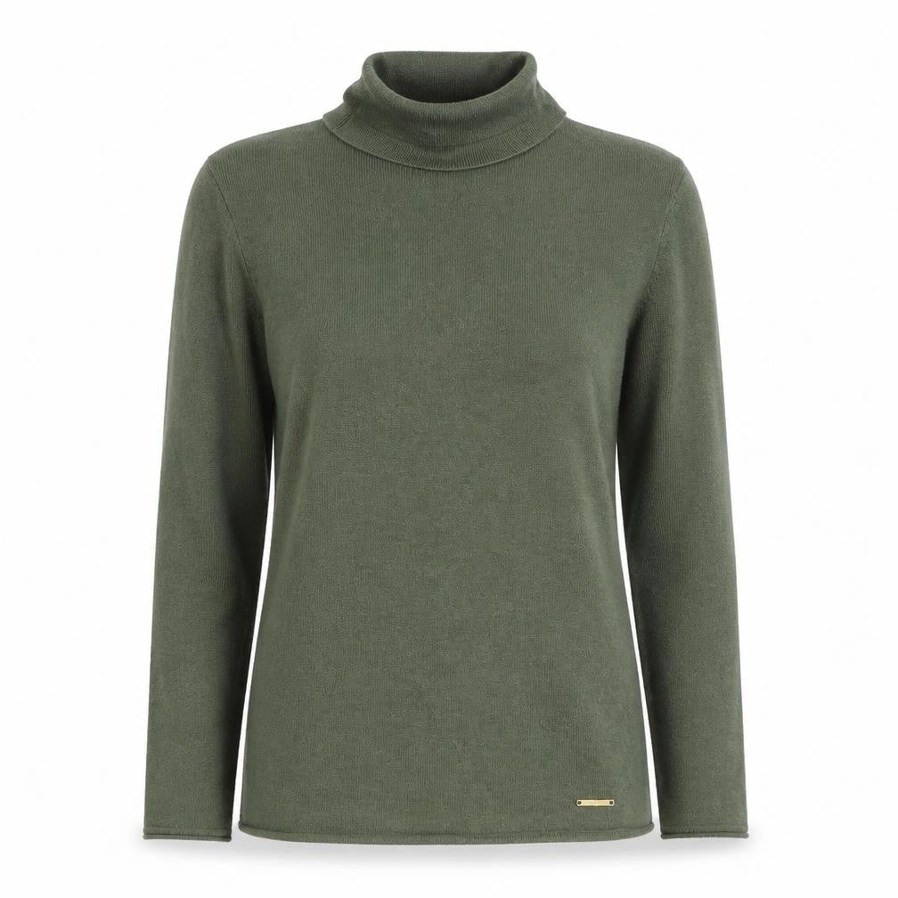 River Island Women's Green Roll Neck Long Sleeve Knit Top Size 10