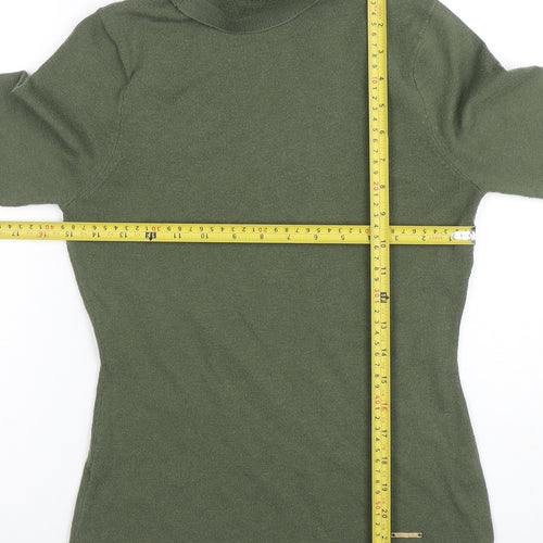 River Island Women's Green Roll Neck Long Sleeve Knit Top Size 10