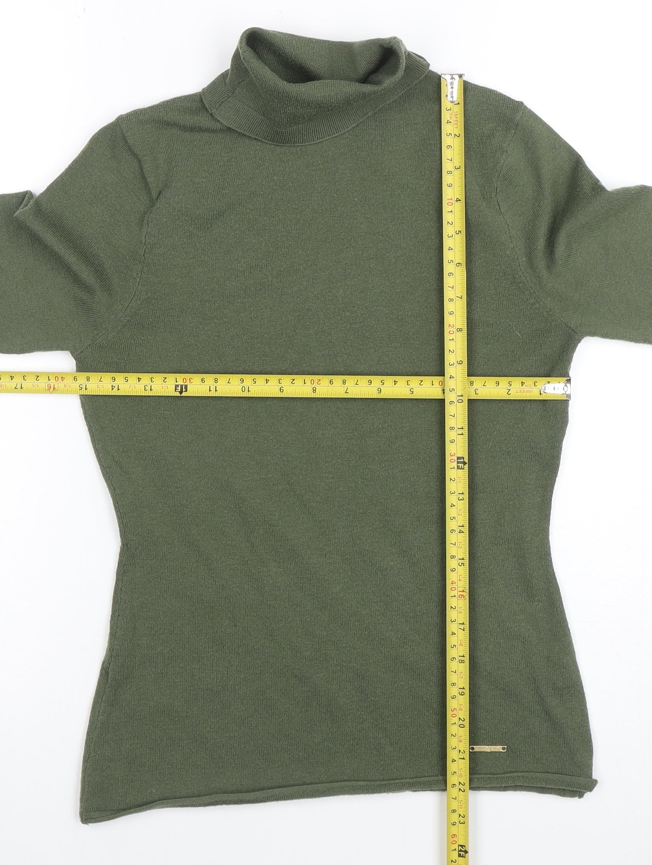 River Island Women's Green Roll Neck Long Sleeve Knit Top Size 10