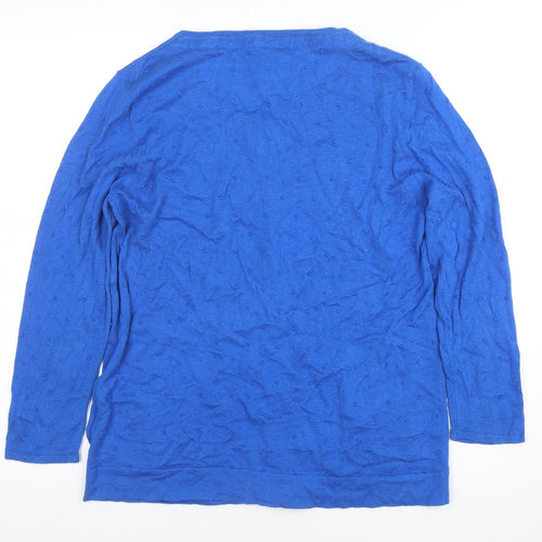White Stuff Women's Blue Cotton Cardigan Size 14