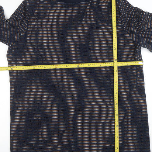 Seasalt Women’s Blue Striped Cotton Tunic UK 22 Roll Neck