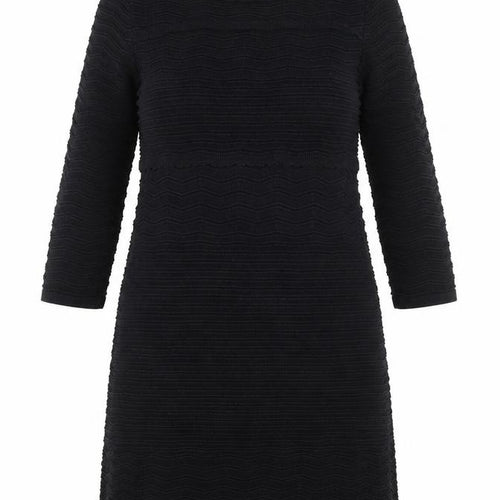 Monsoon Women Black Size 12 Knit Shift Dress 3/4 Sleeve