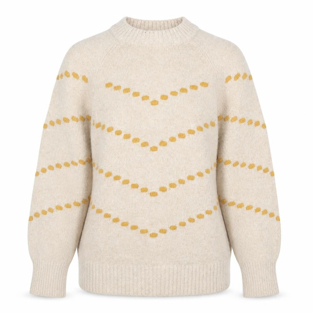 Front view of Klass women’s beige geometric knit jumper m