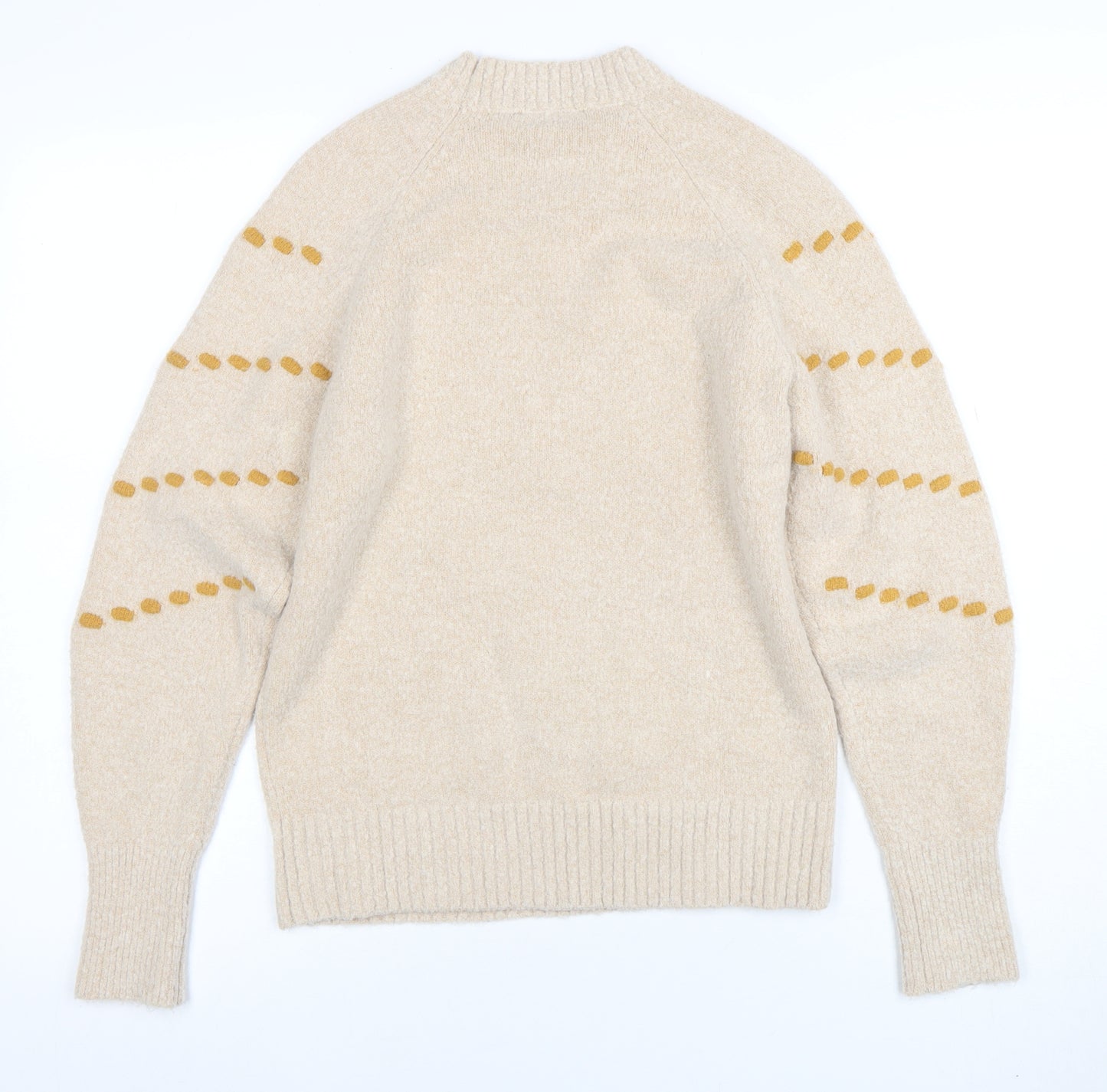 Klass Womens Beige Geometric Knit Pullover Jumper M