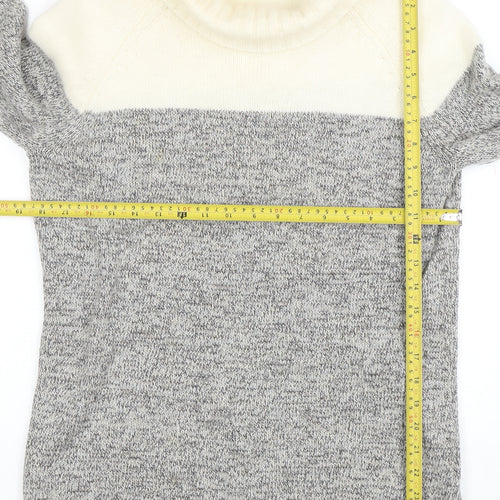 Laura Ashley Women Grey Roll Neck Angora Blend Jumper Size 14