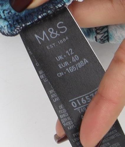 Marks and Spencer Women's Blue Fleece Full Zip Jacket Size 12