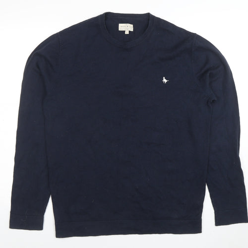 Jack Wills Men's Blue Cotton Crew Neck Pullover Jumper L