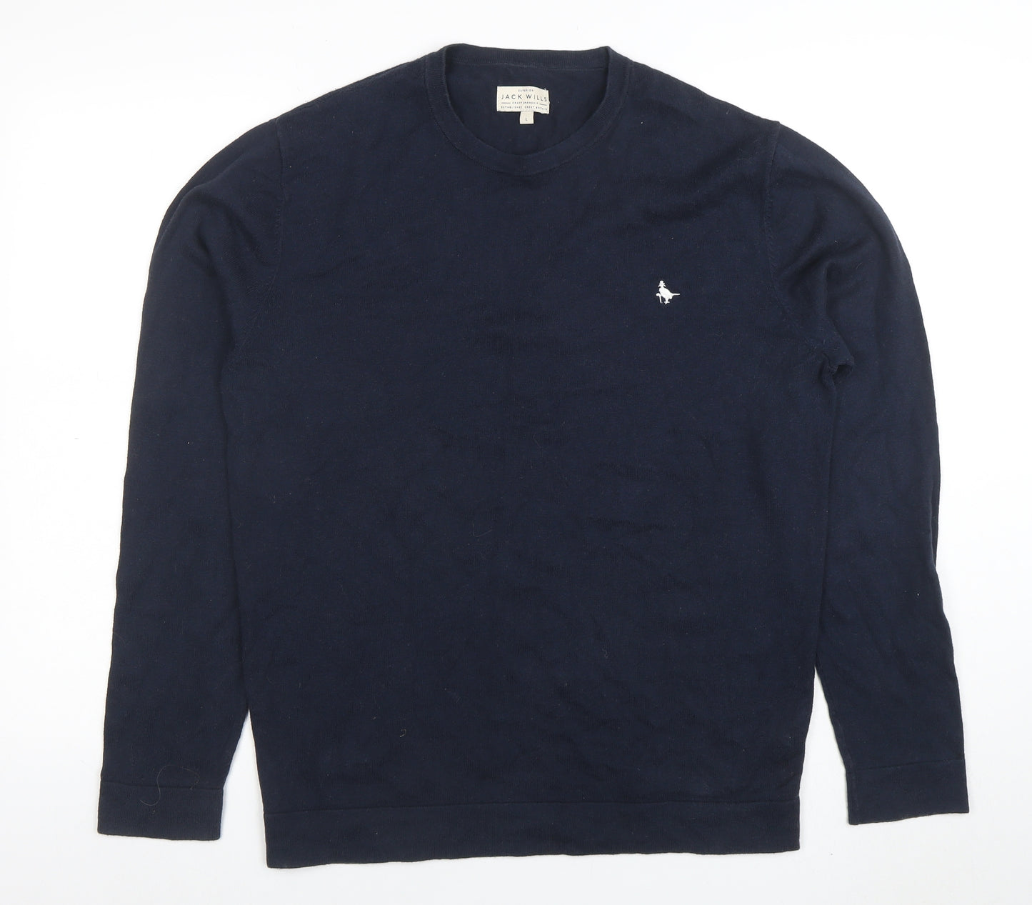 Jack Wills Men's Blue Cotton Crew Neck Pullover Jumper L