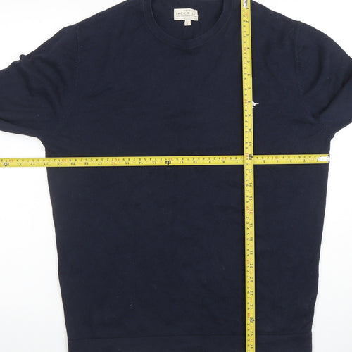 Jack Wills Men's Blue Cotton Crew Neck Pullover Jumper L