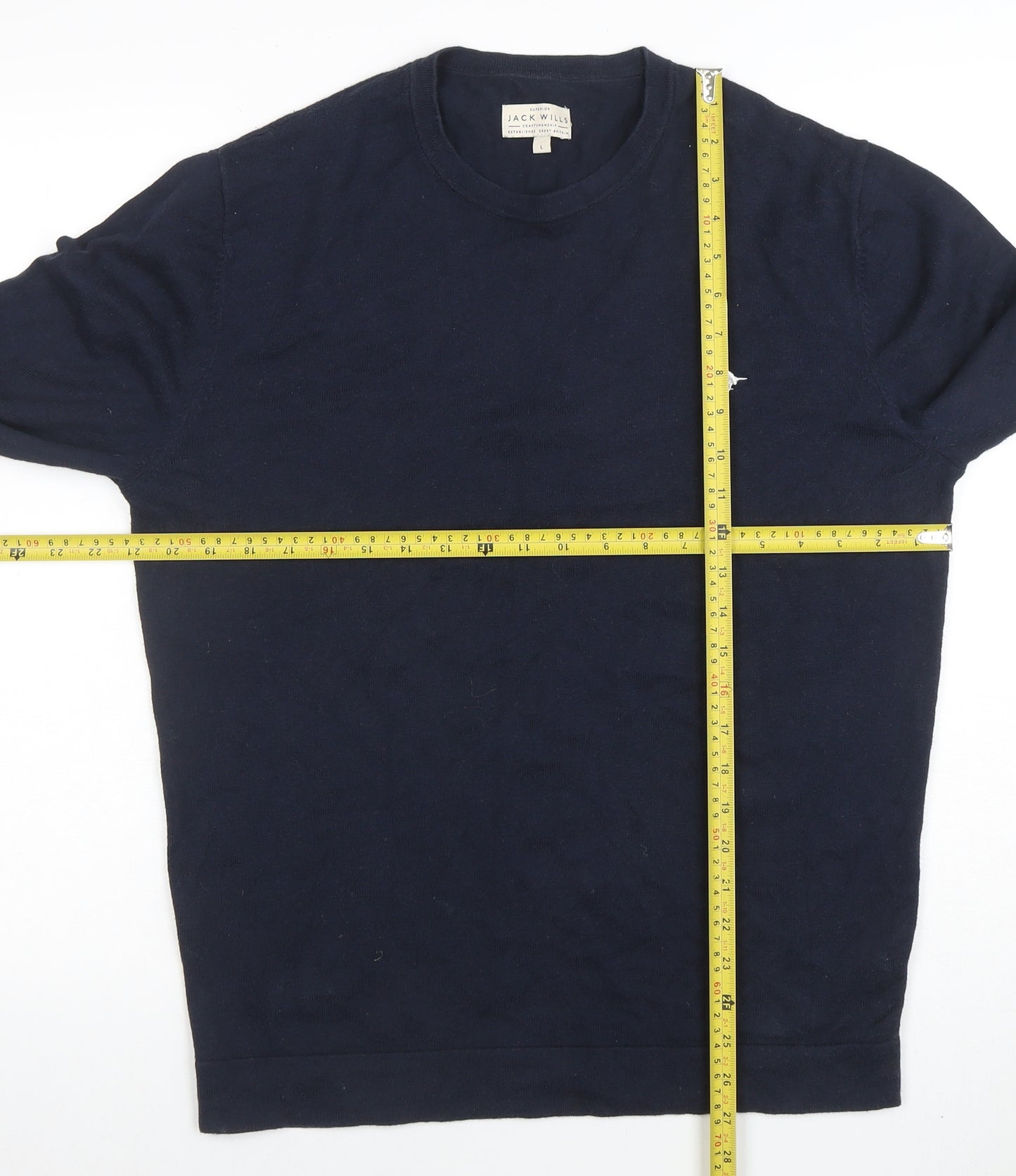 Jack Wills Men's Blue Cotton Crew Neck Pullover Jumper L