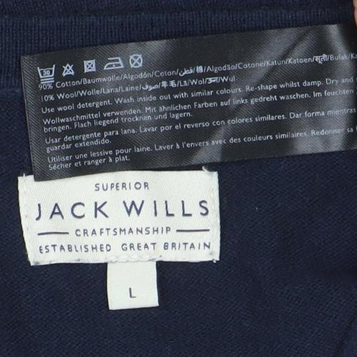 Jack Wills Men's Blue Cotton Crew Neck Pullover Jumper L
