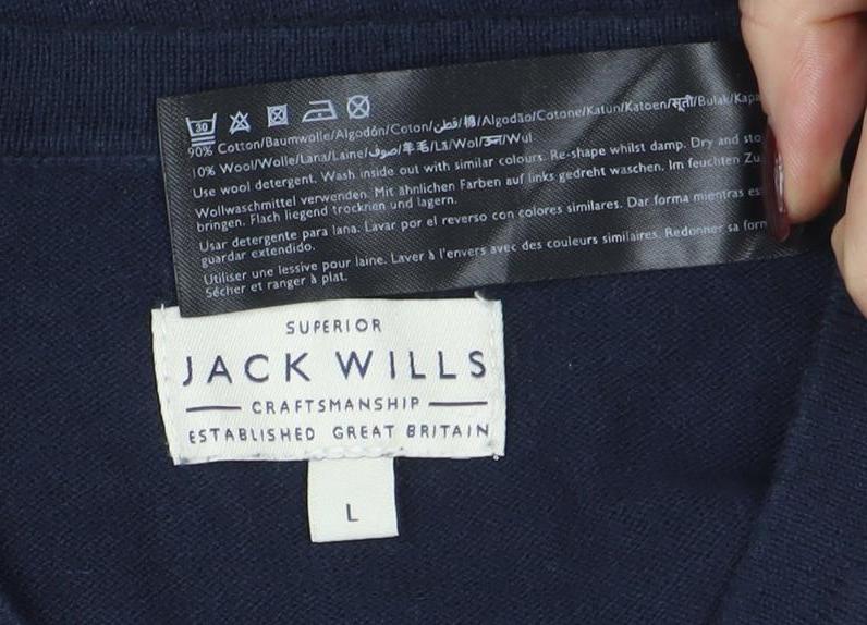 Jack Wills Men's Blue Cotton Crew Neck Pullover Jumper L