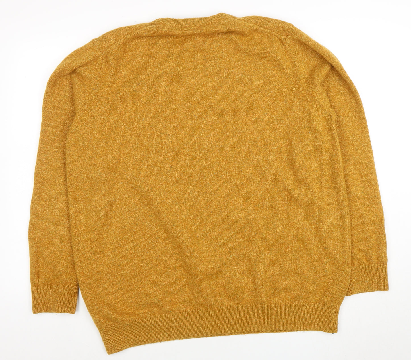 Barbour Mens Yellow Wool Pullover Jumper 2XL Crew Neck Classic Knit