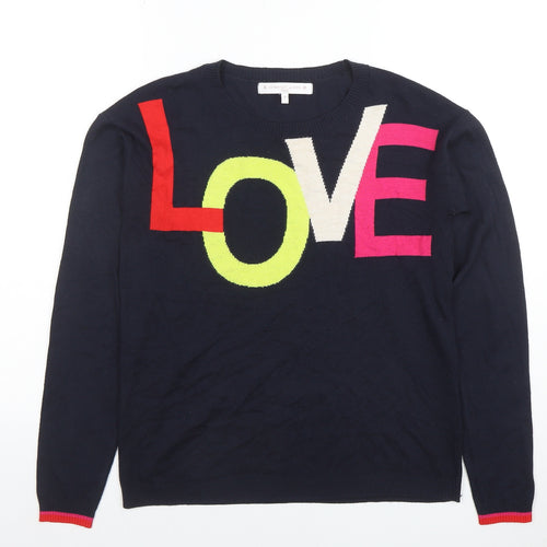 Next Women's Blue LOVE Jumper Size 8 Crew Neck Pullover