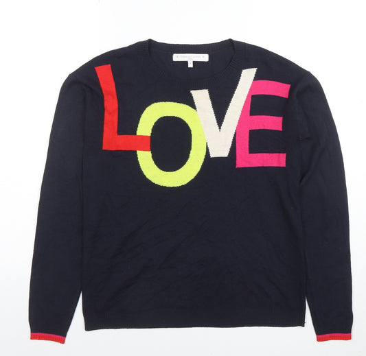 Next Women's Blue LOVE Jumper Size 8 Crew Neck Pullover