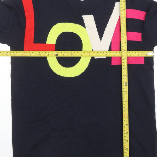 Next Women's Blue LOVE Jumper Size 8 Crew Neck Pullover