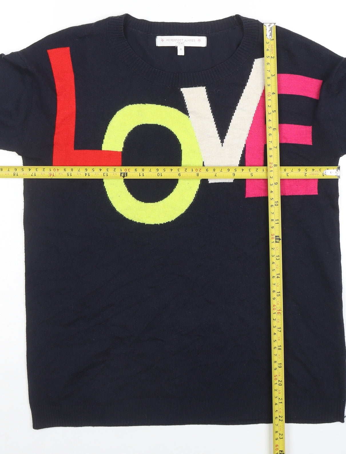 Next Women's Blue LOVE Jumper Size 8 Crew Neck Pullover