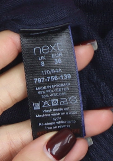 Next Women's Blue LOVE Jumper Size 8 Crew Neck Pullover