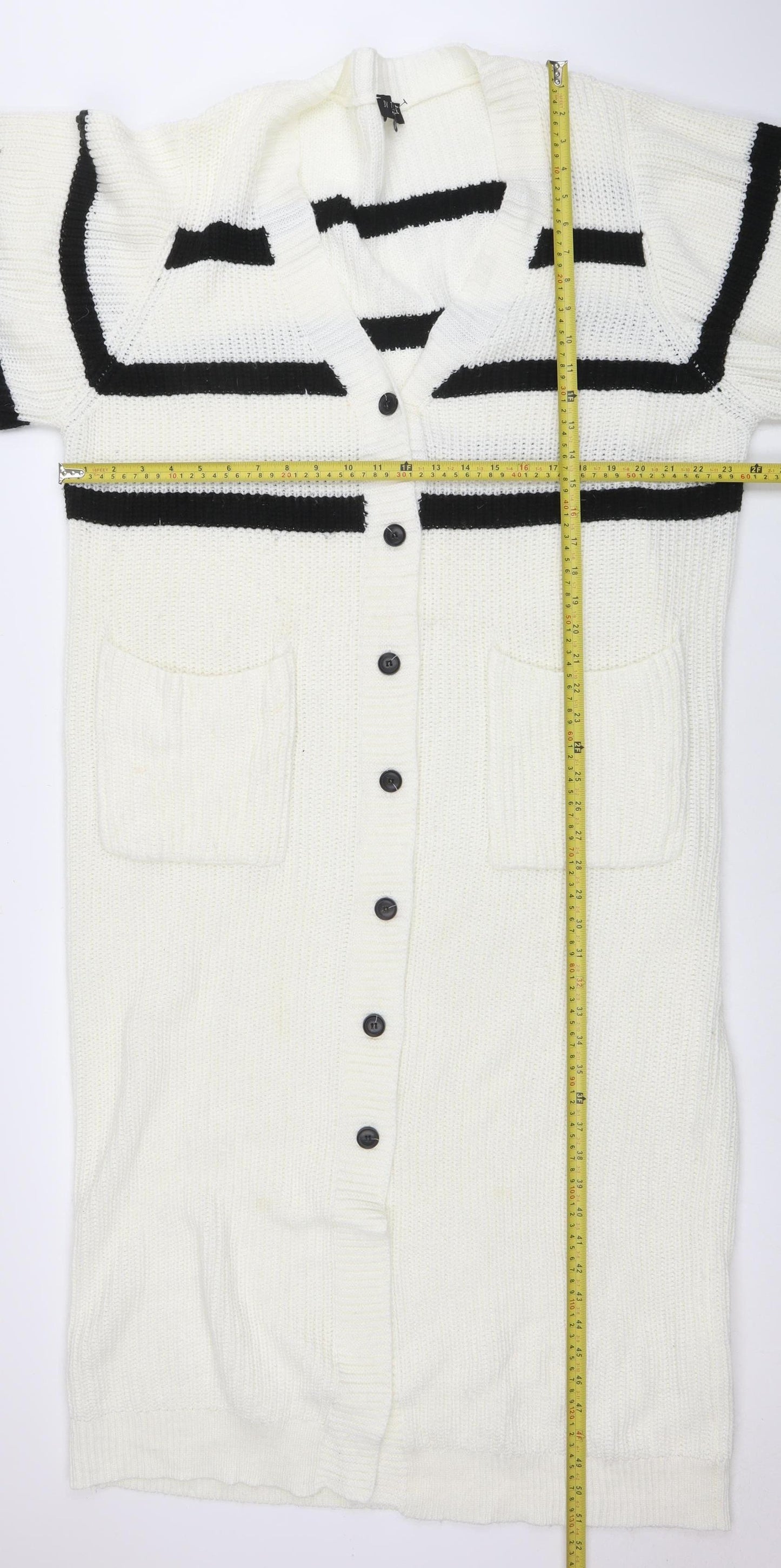In The Style Women’s White Striped Jumper Dress Size 18 Long Sleeve Knit