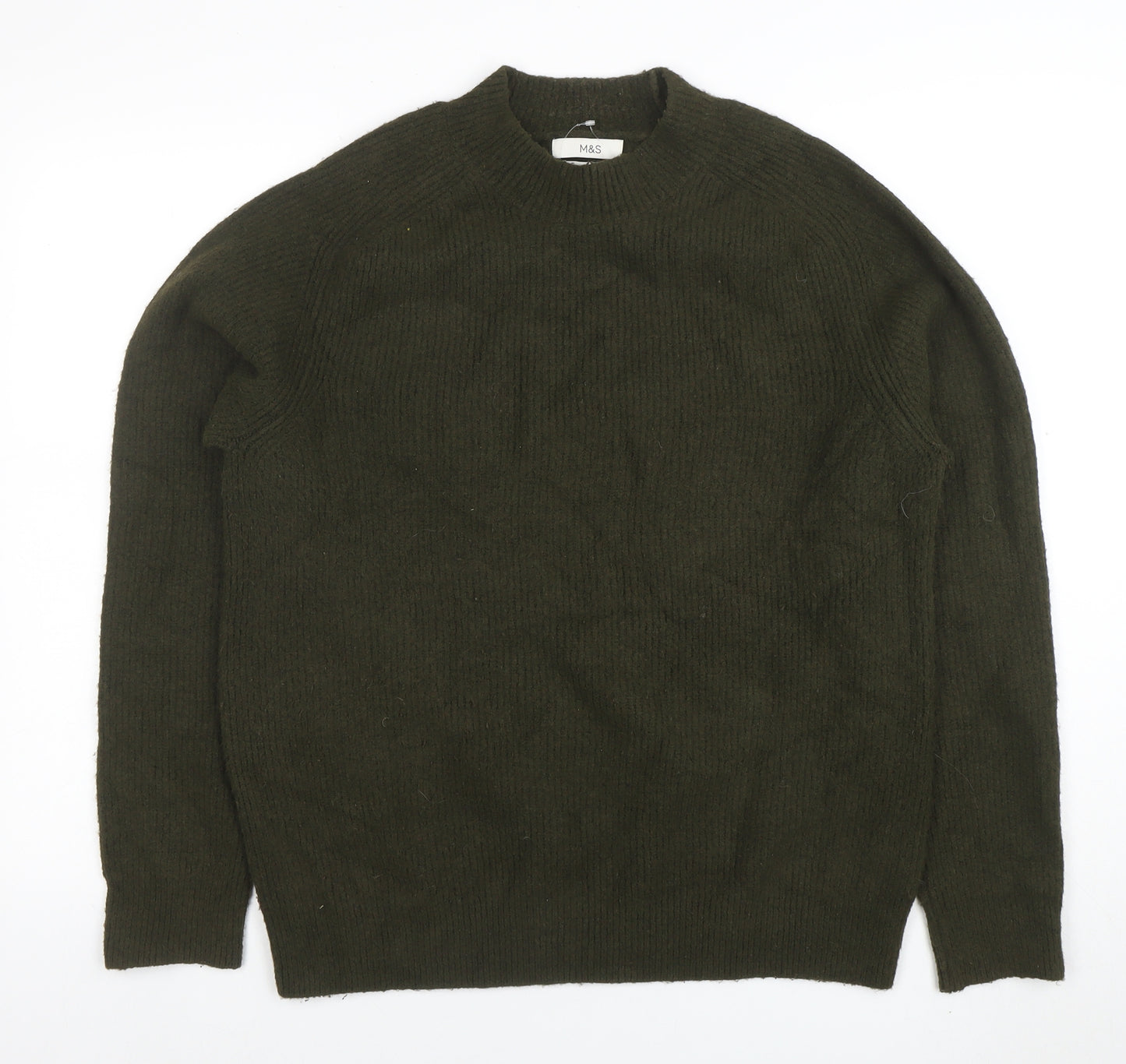 Marks and Spencer Women’s Green Wool Blend Crew Neck Jumper L