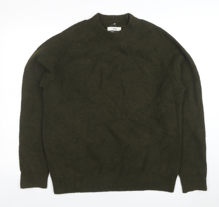 Marks and Spencer Women’s Green Wool Blend Crew Neck Jumper L
