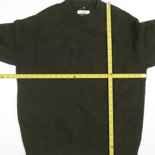 Marks and Spencer Women’s Green Wool Blend Crew Neck Jumper L